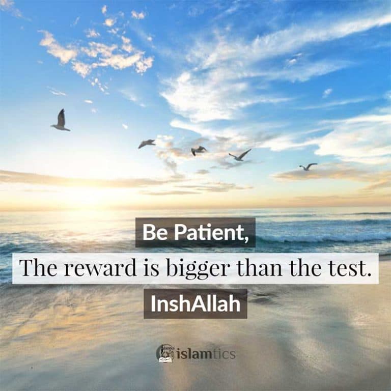 Be patient the reward is bigger than the test.