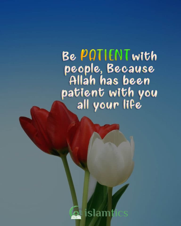 Be Patient with people, Because Allah has been patient with you all your life.
