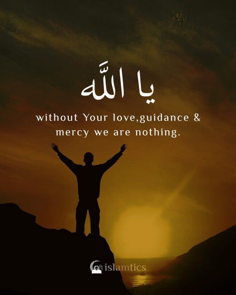 Ya Allah without Your love, guidance & mercy we are nothing.