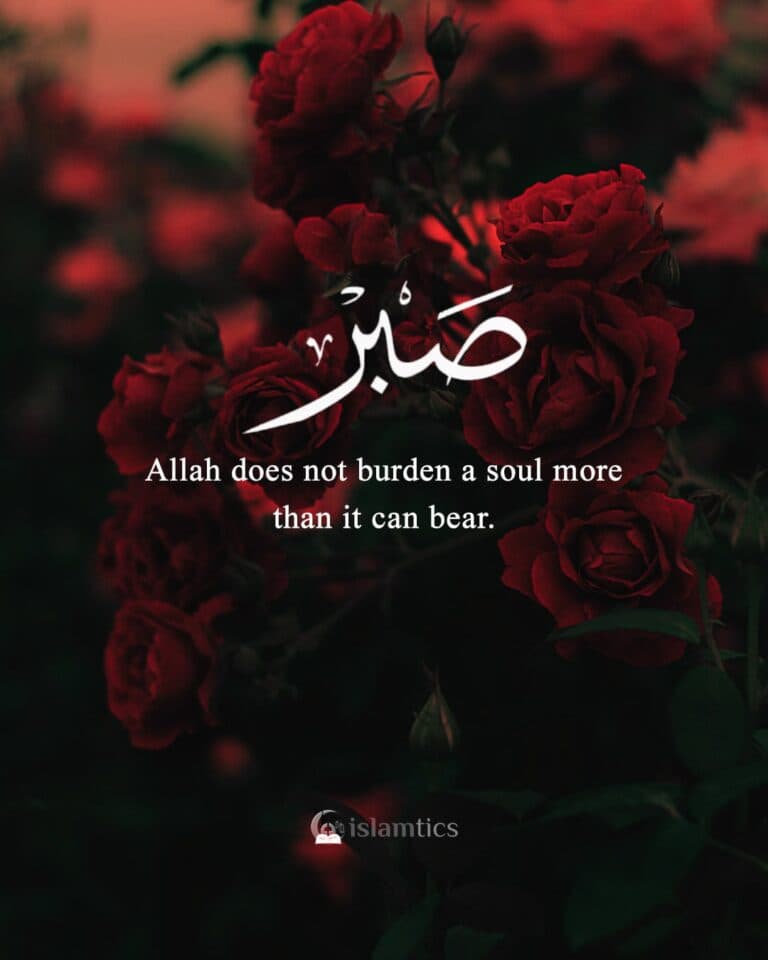 Sabr Allah does not burden a soul more than it can bear.