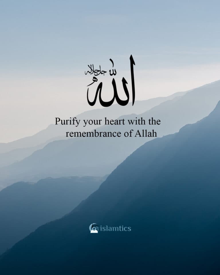 Purify your heart with the remembrance of Allah