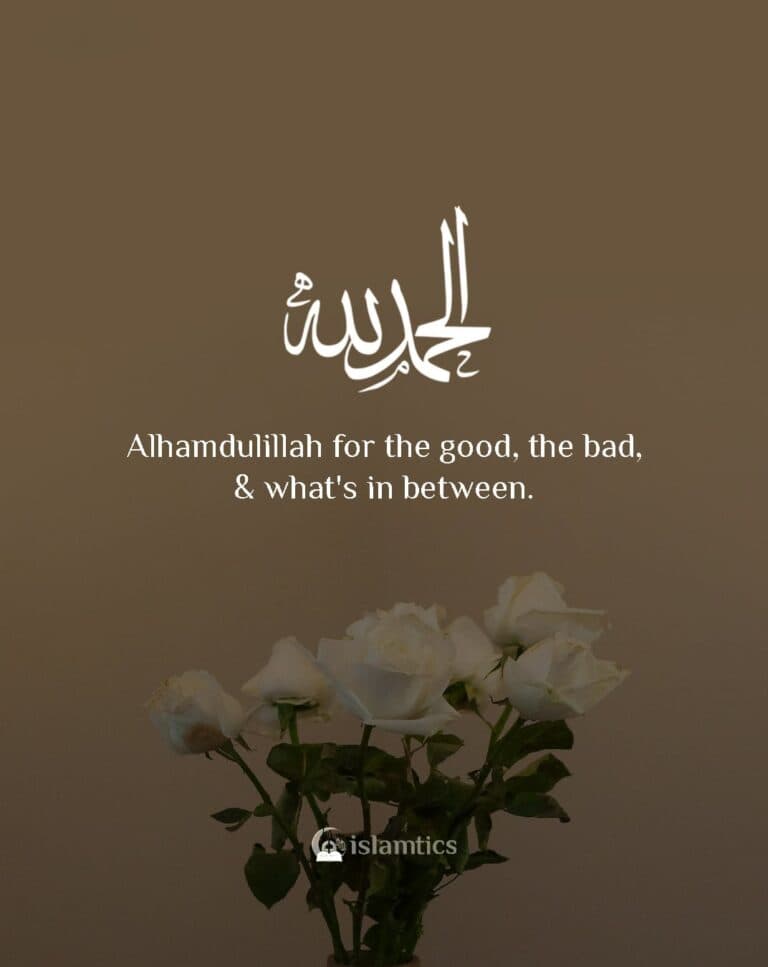 Alhamdulillah for the good, the bad, and what’s in between.