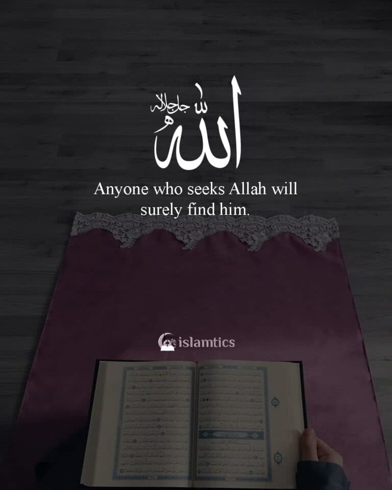 Anyone who seeks Allah will surely find him.