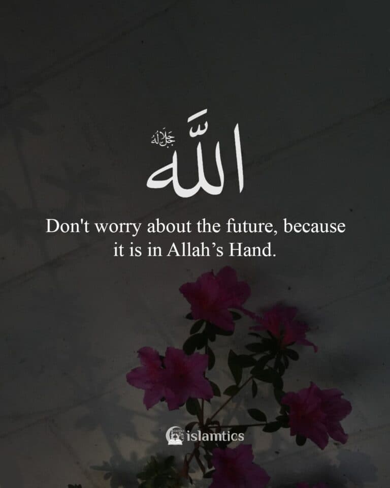Don’t worry about the future, because it is in Allah’s Hand.