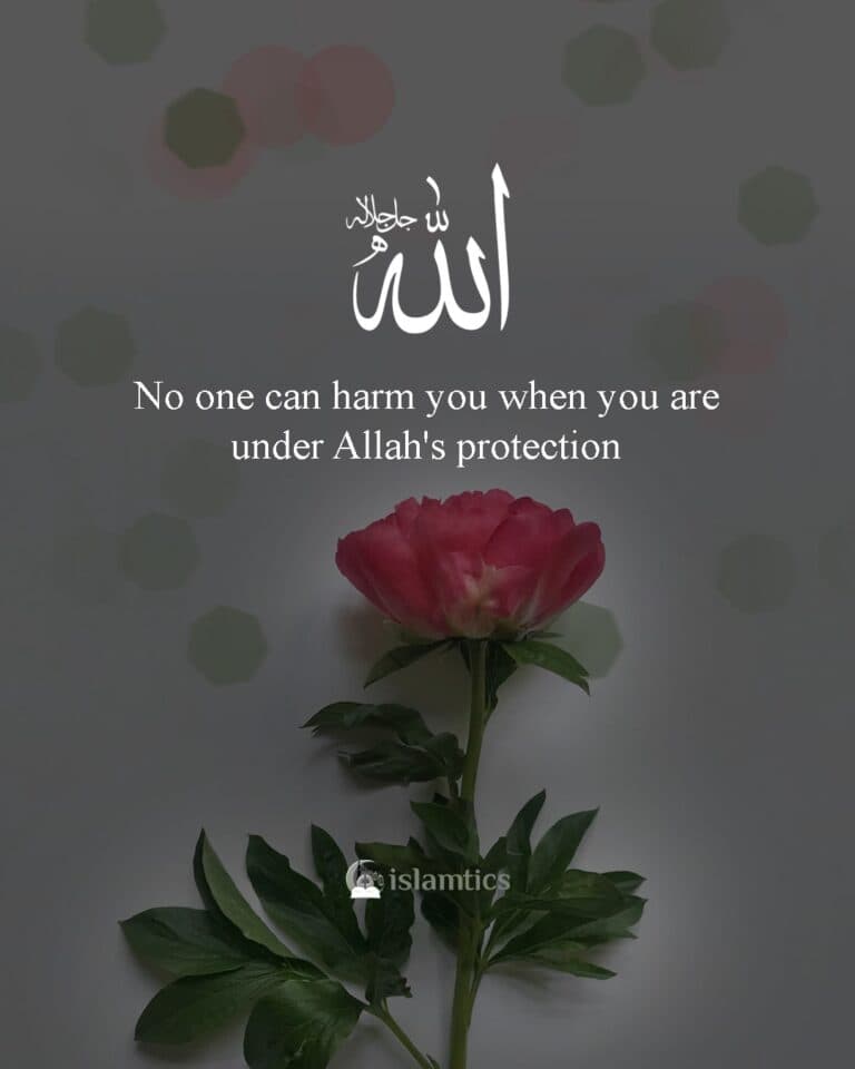 No one can harm you when you are under Allah’s protection