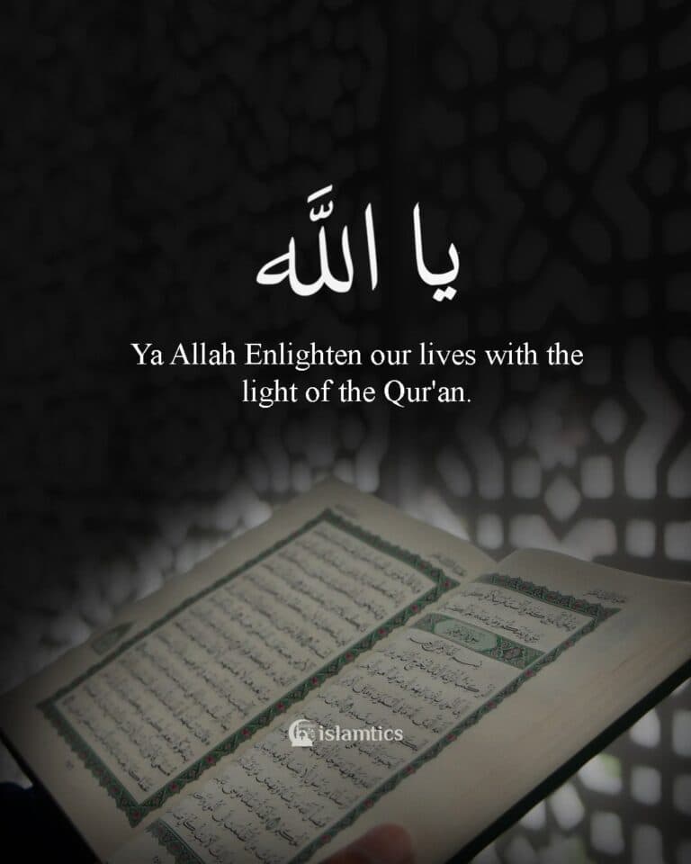 Ya Allah Enlighten our lives with the light of the Qur’an.