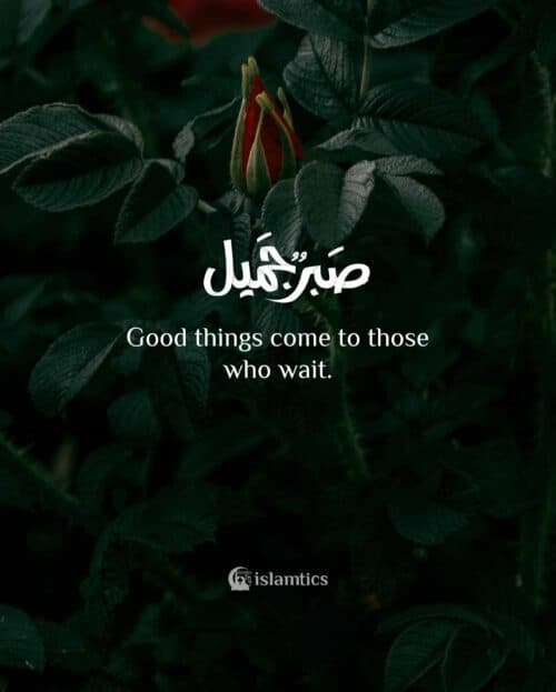 Good things come to those who wait.