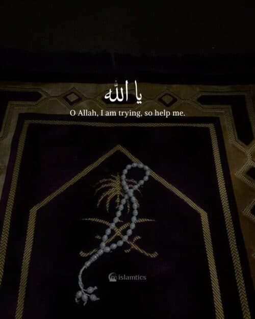 O Allah, I am trying, so help me.
