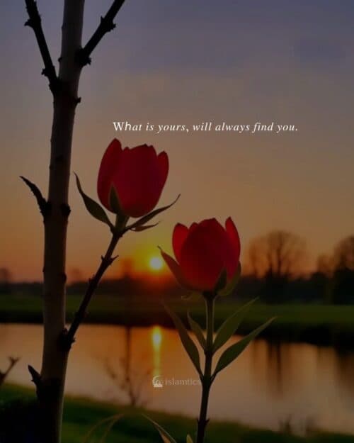What is yours, will always find you.