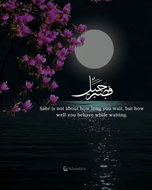 Sabr is not about how long you wait, but how well you behave while waiting. Sabr is not about how long you wait, but how well you behave while waiting.