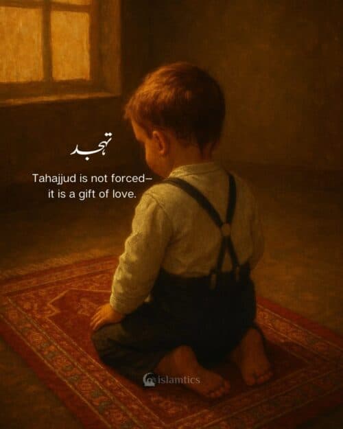 Tahajjud is not forced, it is a gift of love. Tahajjud is not forced, it is a gift of love.