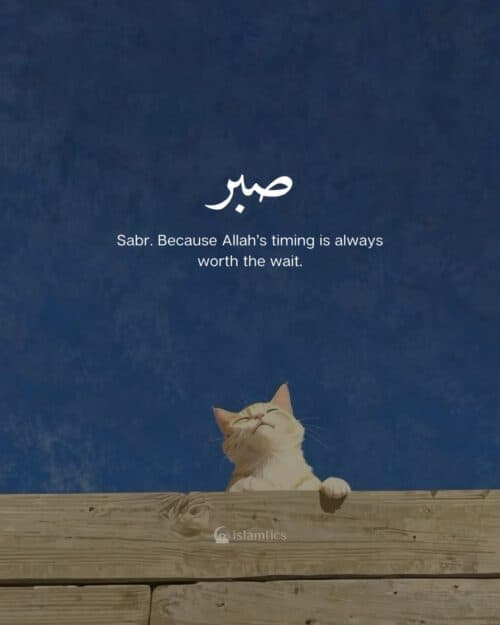 Sabr. Because Allah’s timing is always worth the wait. Sabr. Because Allah’s timing is always worth the wait.