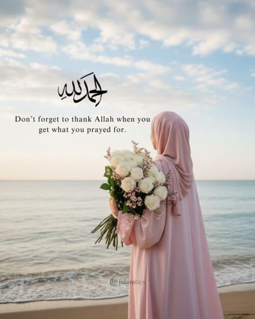 Don’t forget to thank Allah when you get what you prayed for. Don’t forget to thank Allah when you get what you prayed for.