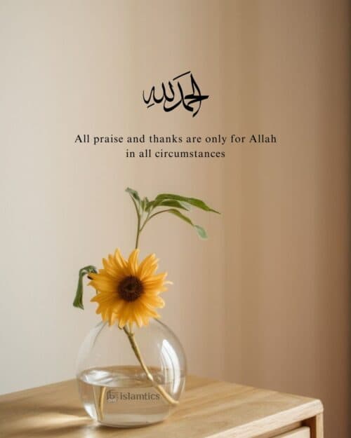 All praise and thanks are only for Allah in all circumstances All praise and thanks are only for Allah in all circumstances