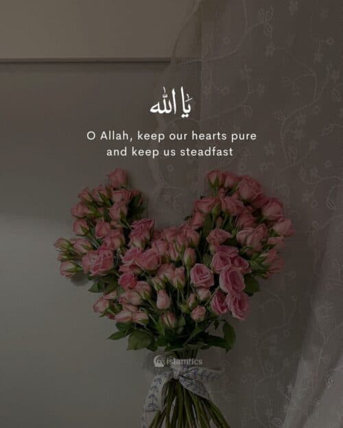 O Allah, keep our hearts pure and keep us steadfast O Allah, keep our hearts pure and keep us steadfast