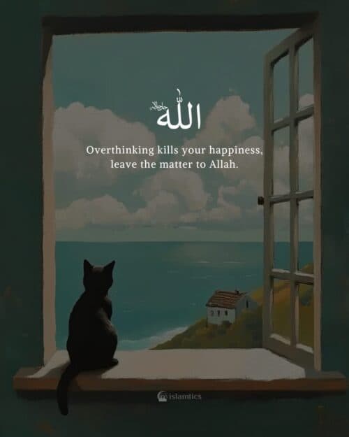Overthinking kills your happiness, leave the matter to Allah. Overthinking kills your happiness, leave the matter to Allah.