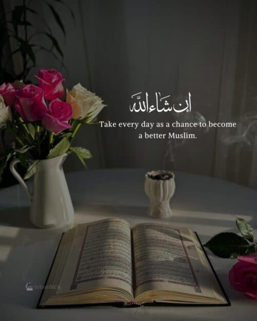 Take every day as a chance to become a better Muslim. Take every day as a chance to become a better Muslim.