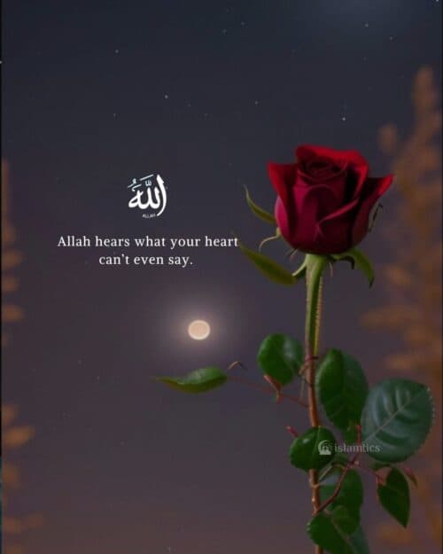 Allah hears what your heart can’t even say. Allah hears what your heart can’t even say.