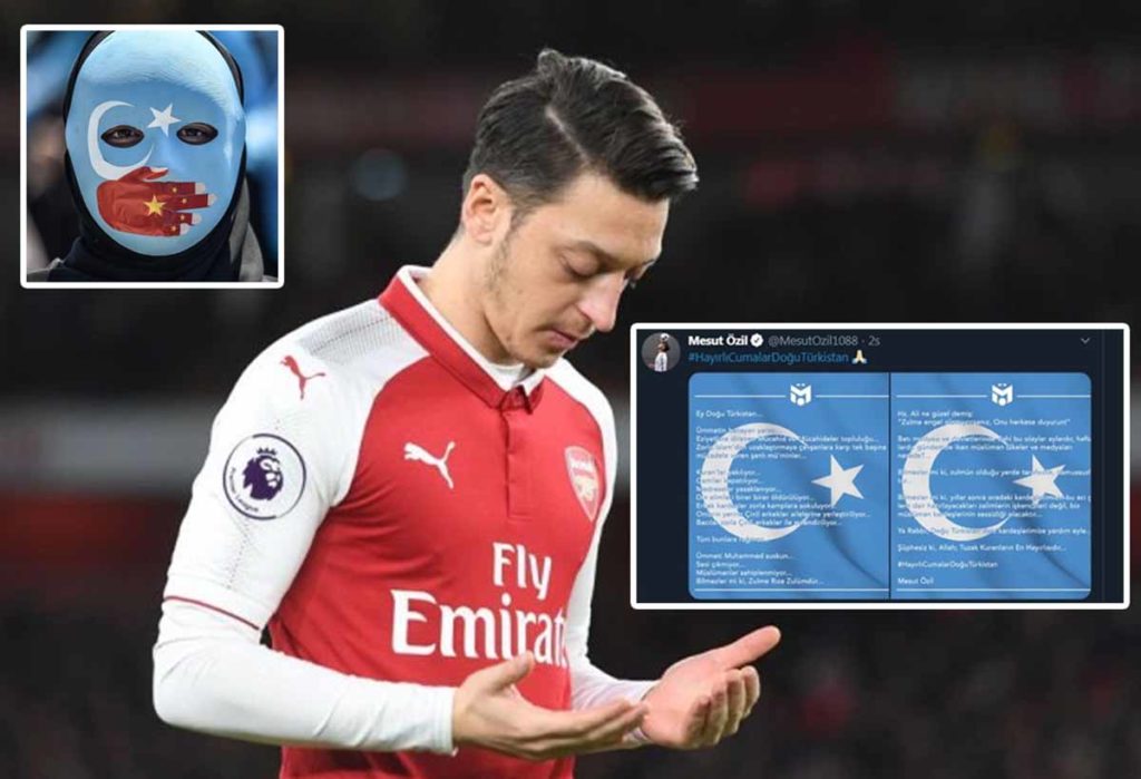 Chinese TV pulls coverage of Arsenal match after Mesut Ozil criticised Beijing's policies towards its Uighur Muslim