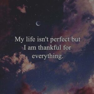 my life isn't perfect but i'm thankful for everything i have
