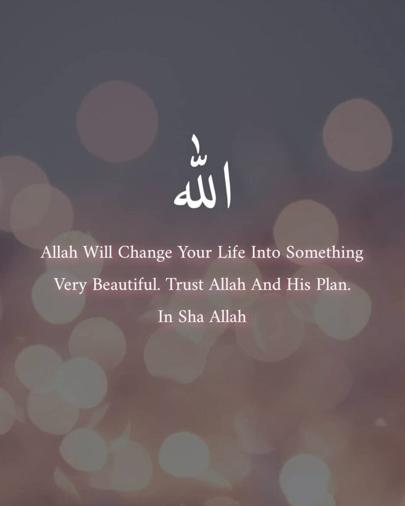 Allah Will Change Your Life Into Something Very Beautiful. Trust Allah And His Plan. In Sha Allah