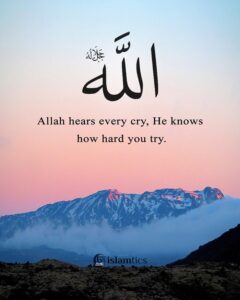 Allah hears every cry, He knows how hard you try.