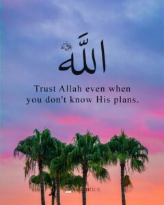 Trust Allah even when you don't know His plans.