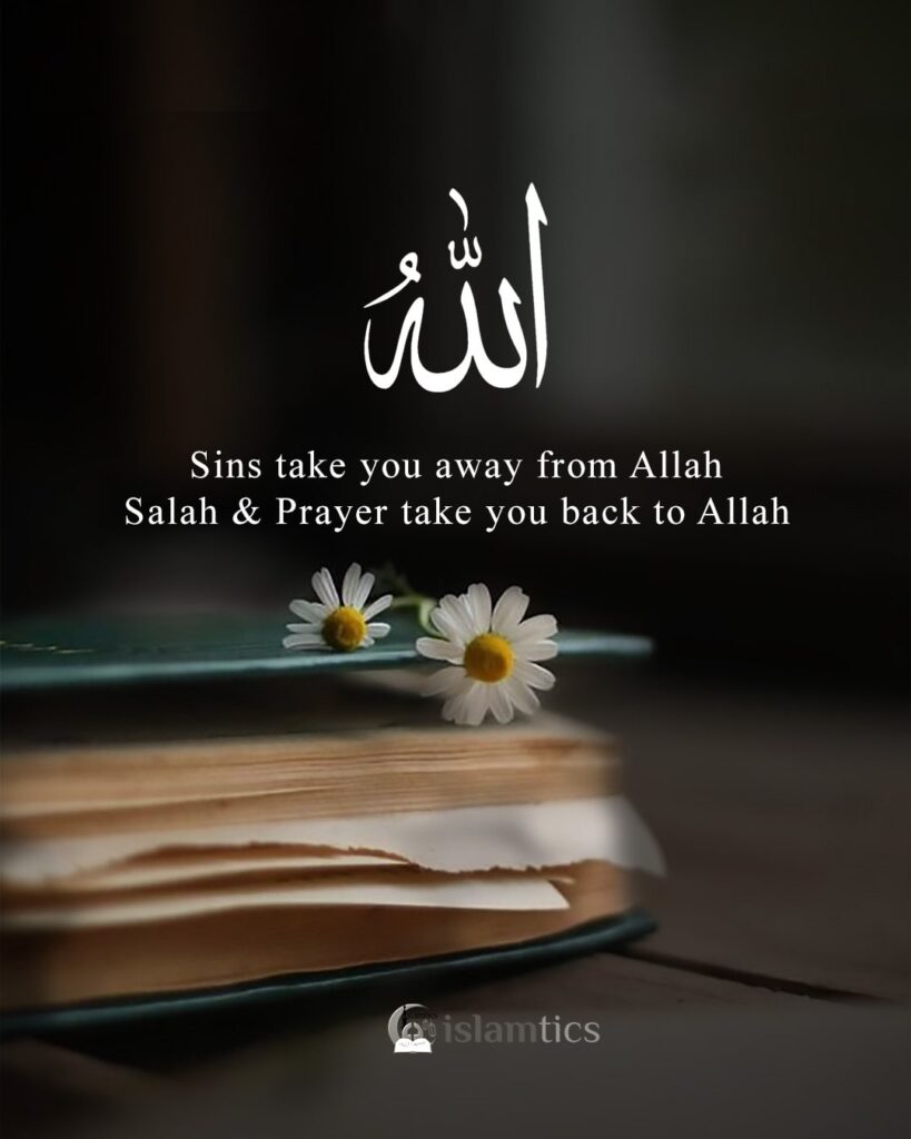 Sins take you away from Allah. Salah & prayer take you back to Allah.