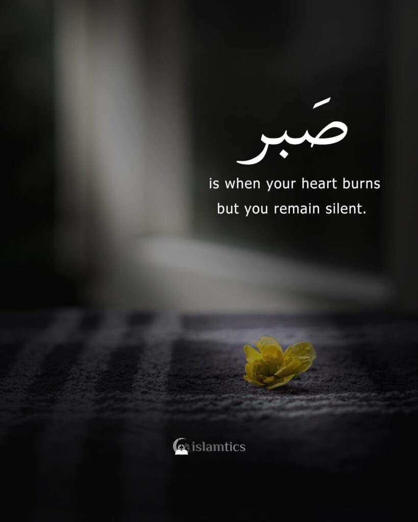 Sabr is when your heart burns but you remain silent.