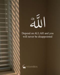 Depend on ALLAH and you will never be disappointed