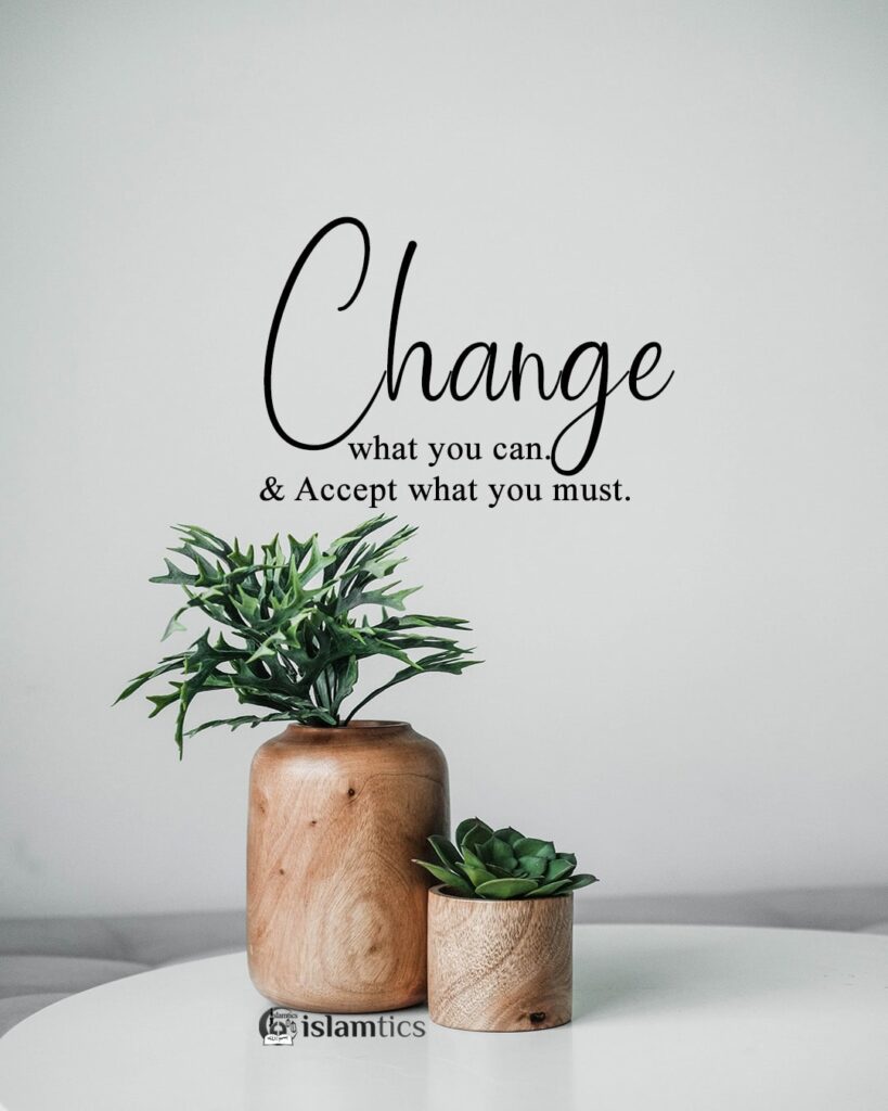 Change what you can. & Accept what you must.
