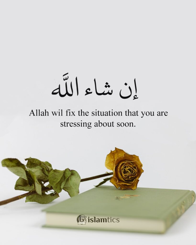 Allah will fix the situation that you are stressing about soon. InshaAllah