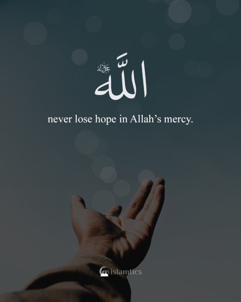 never lose hope in Allah’s mercy.