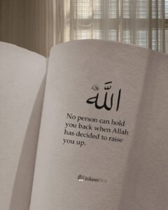 No one can hold you back when Allah has decided to raise you up.