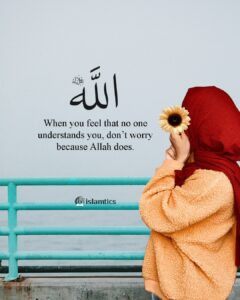 When you feel that no one understands you, don’t worry because Allah does.