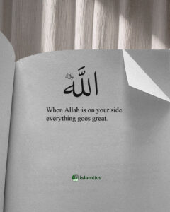 When Allah is on your side everything goes great!