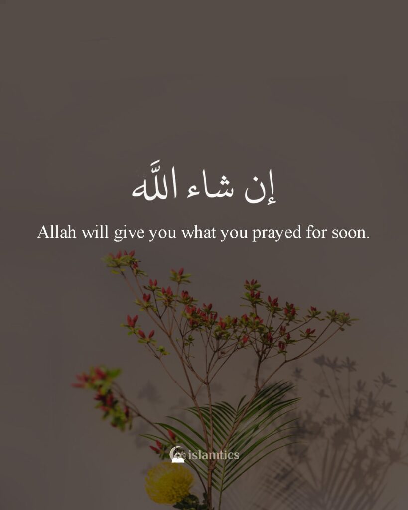 Allah will give you what you prayed for soon.insha Allah