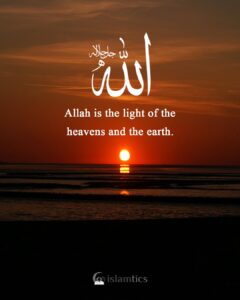 Allah is the Light of the heavens and the earth.