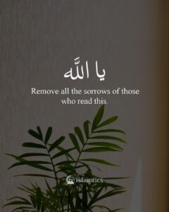 Ya Allah, remove all the sorrows of those who read this.