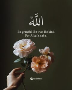 Be grateful. Be true. Be kind. For Allah’s sake.