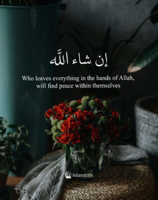 Who leaves everything in the hands of Allah will find peace within themselves