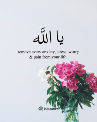 Ya Allah remove every anxiety, stress, worry and pain from your life.