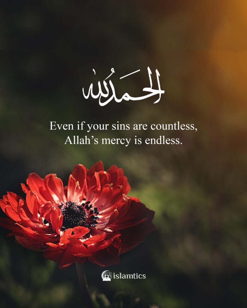 Even if your sins are countless, Allah’s mercy is endless.