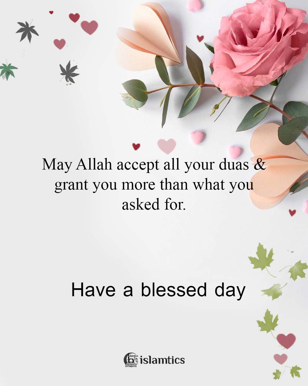 May Allah Accept All Your Duas And Grant You More Than What You Asked For