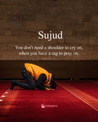 You don't need a shoulder to cry on when you have a rag to pray on.