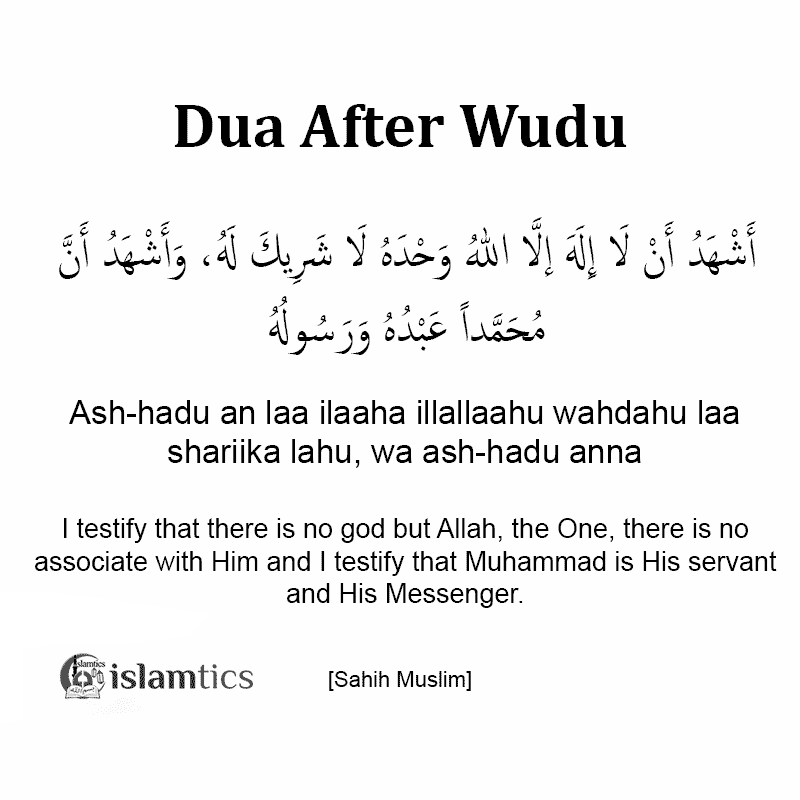 Dua After Wudu & Before, according to Sunnah