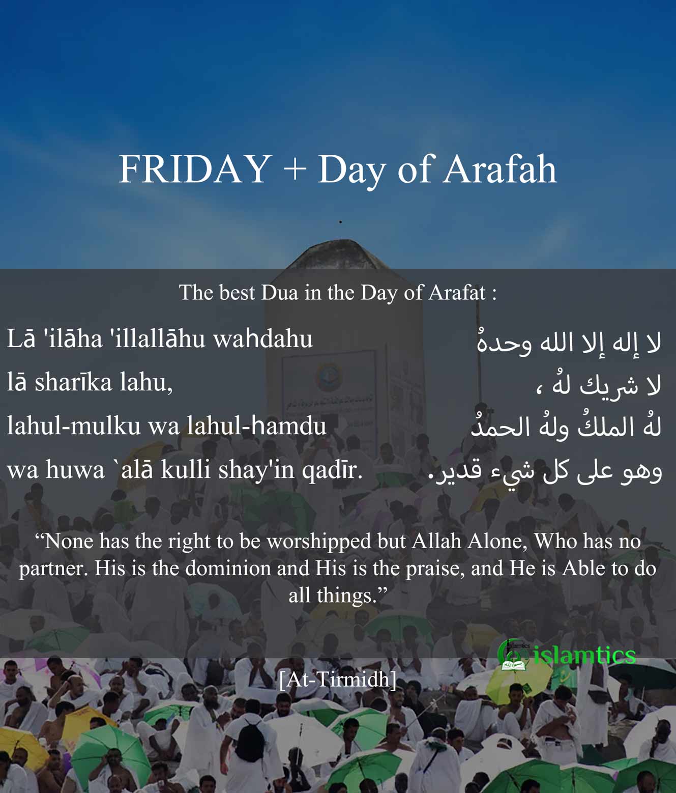 Dua Arafah Arafat Day islamtics