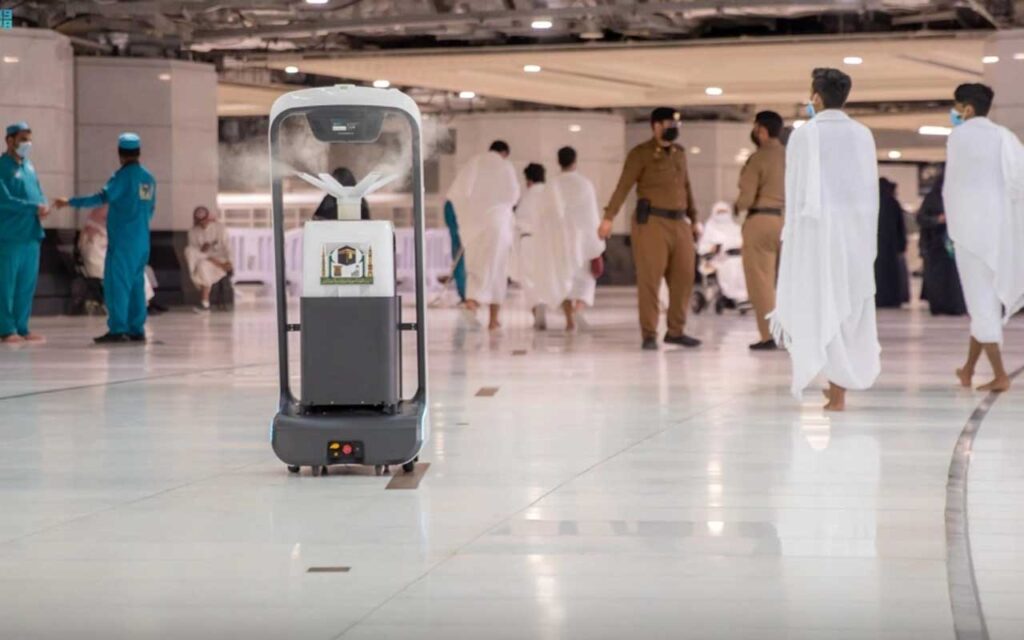 Saudi deployed 11 smart robots to sanitize Grand Mosque during Hajj