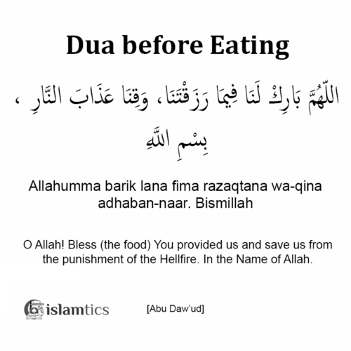 Allahuma Bariklana Full Dua in Arabic Meaning & Usage | islamtics