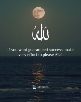 If you want guaranteed success, make every effort to please Allah.
